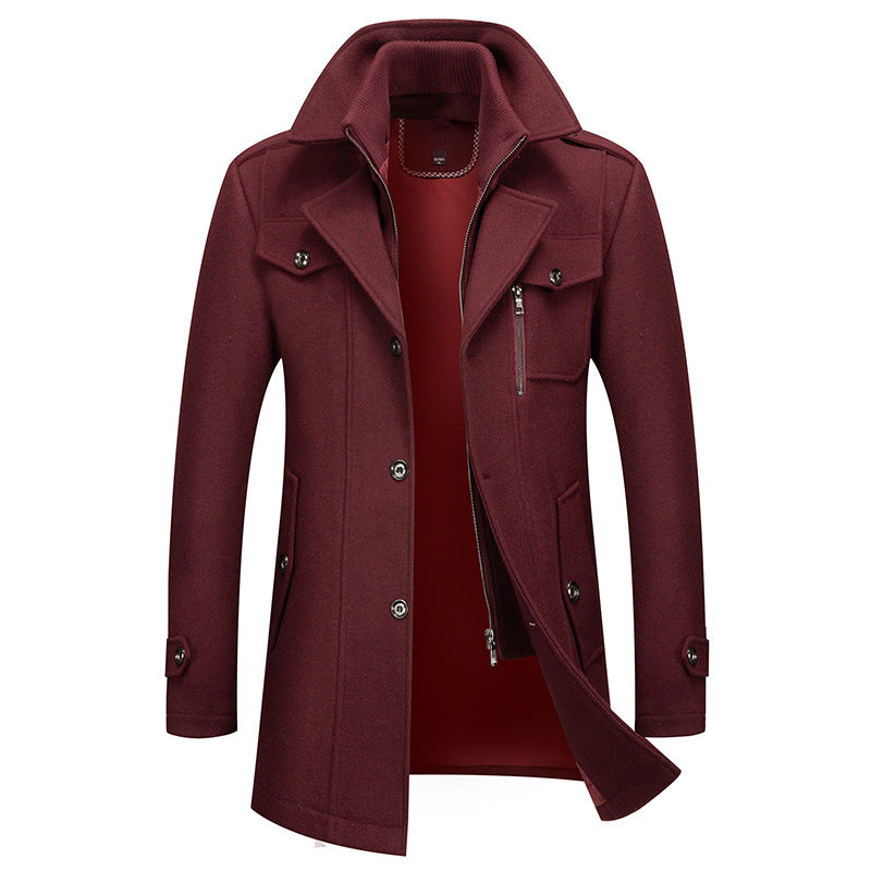 Men's Premium Winter Thick Double-Layer Wool Coat