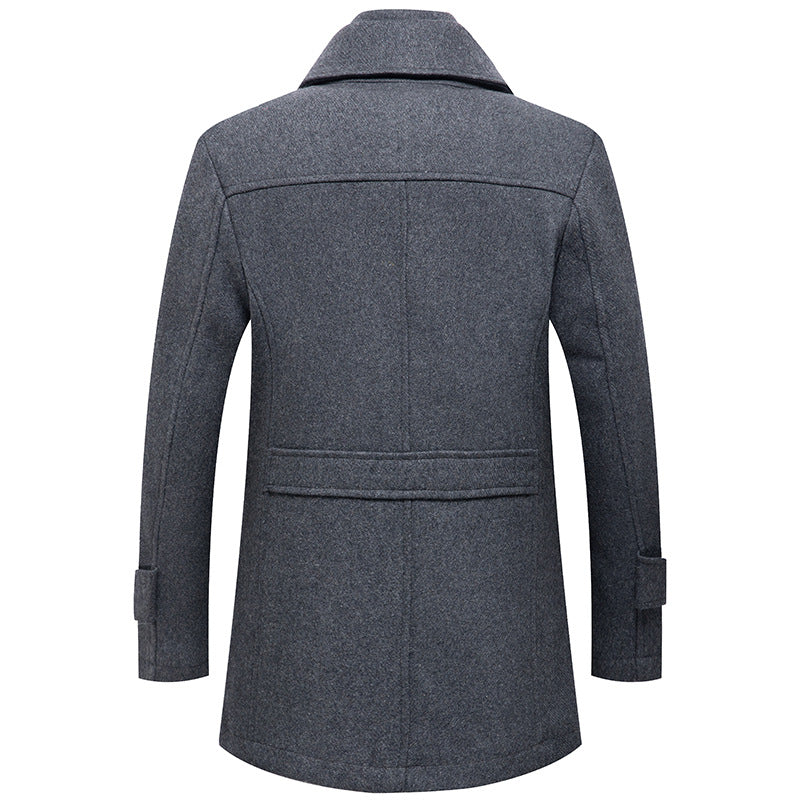 Men's British Double Layered Wool Pea Coat