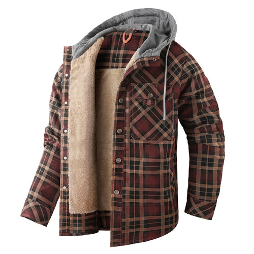 Men's Vintage Thick Inner Fleece Cotton Hoodie Jacket
