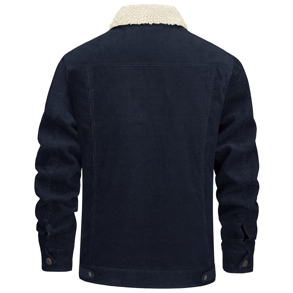 Men's Warm Fleece-Lined Corduroy Casual Jacket