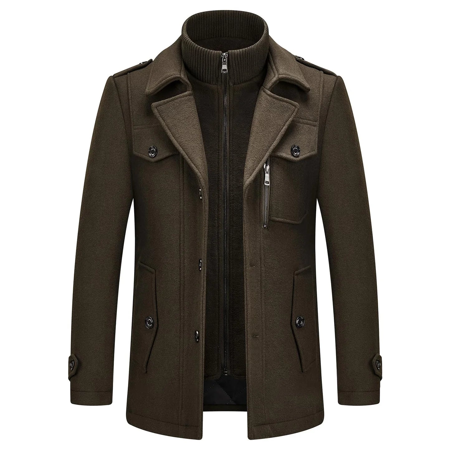 Men's Premium Winter Thick Double-Layer Wool Coat