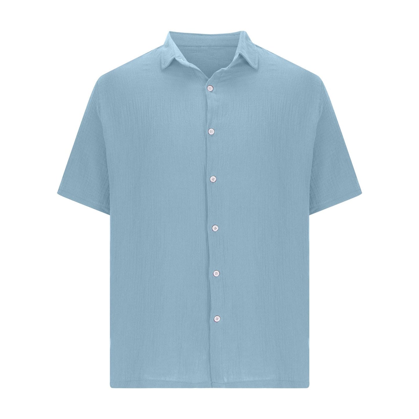 Men's Premium Loose Waffle Lapel Collar 100% Cotton Shirt