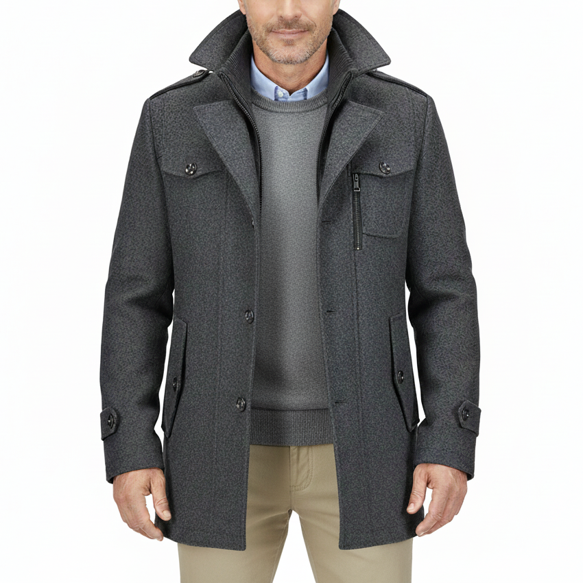 Men's Premium Winter Thick Double-Layer Wool Coat