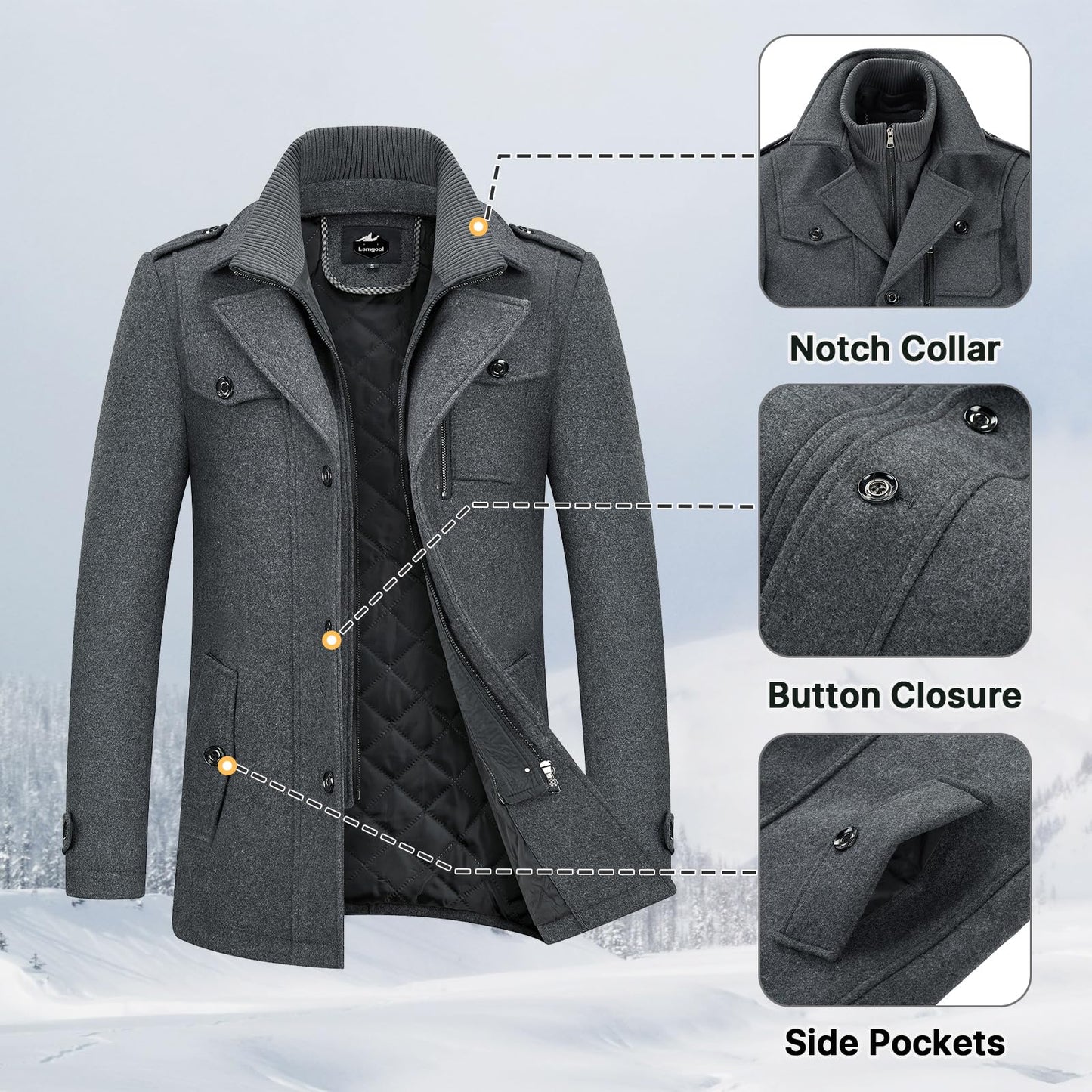 Men's Premium Winter Thick Double-Layer Wool Coat