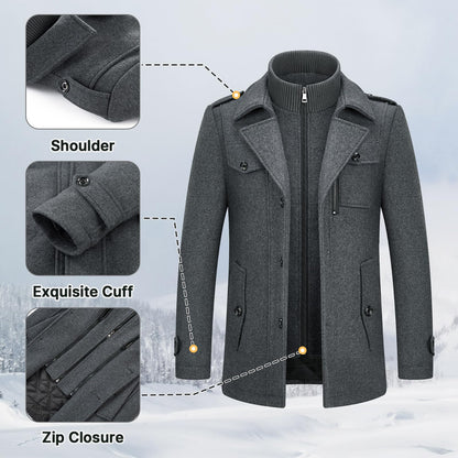 Men's Premium Winter Thick Double-Layer Wool Coat