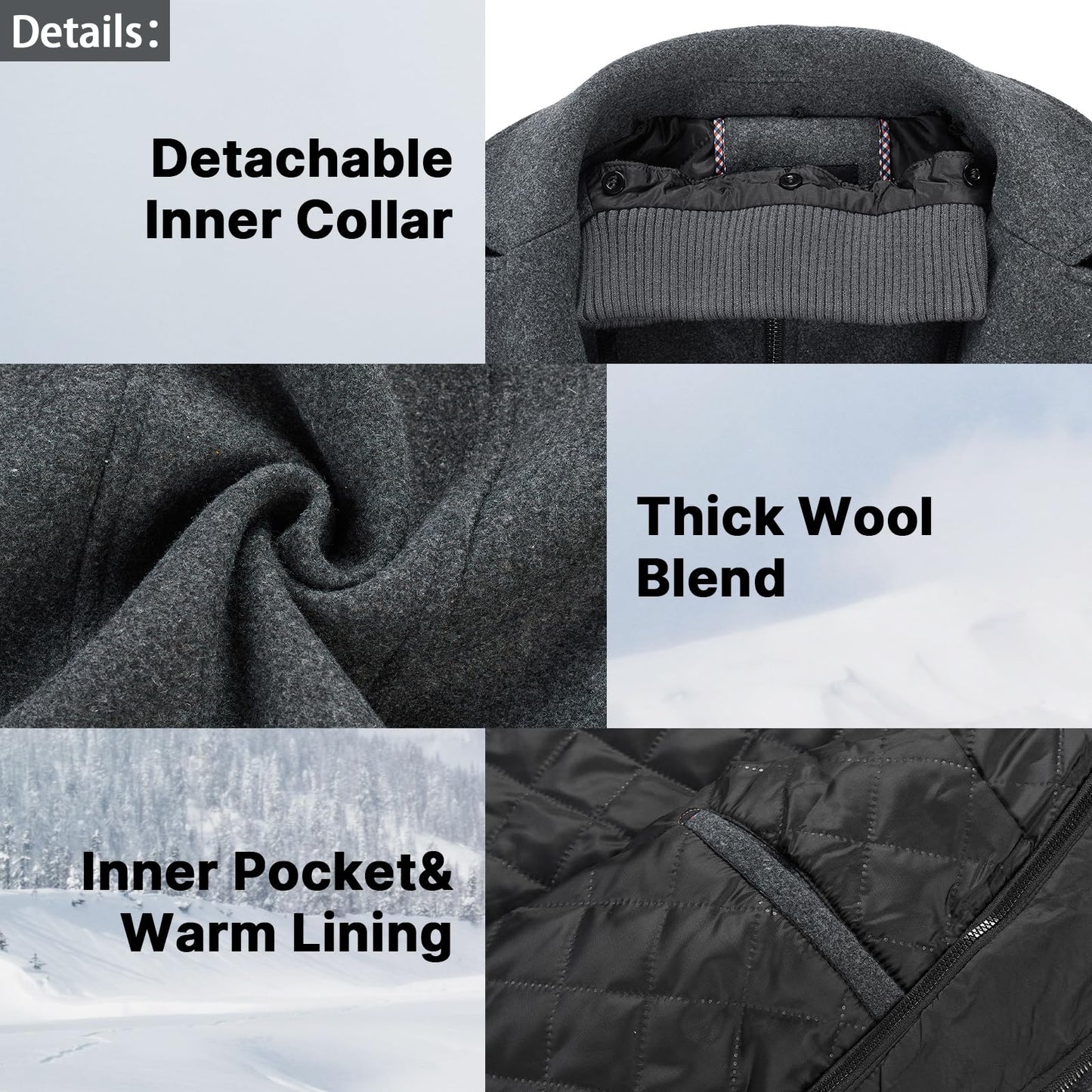 Men's Premium Winter Thick Double-Layer Wool Coat