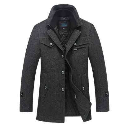 Men's British Double Layered Wool Blend Coat