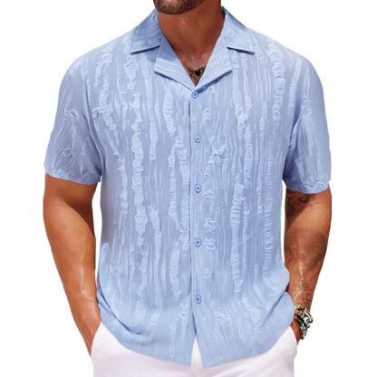 Men's Comfort Fit Breathable Textured Beach Shirt