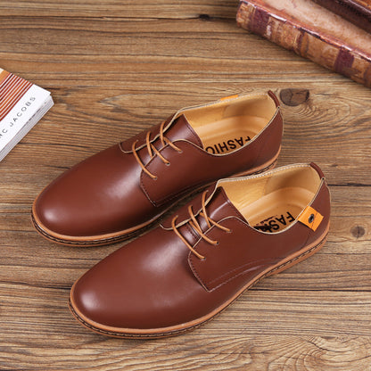 Mens Casual Lace-up Shoes, Classic Office Leather Shoes