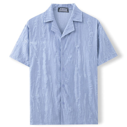 Men's Comfort Fit Breathable Textured Beach Shirt