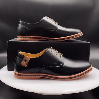 Mens Casual Lace-up Shoes, Classic Office Leather Shoes