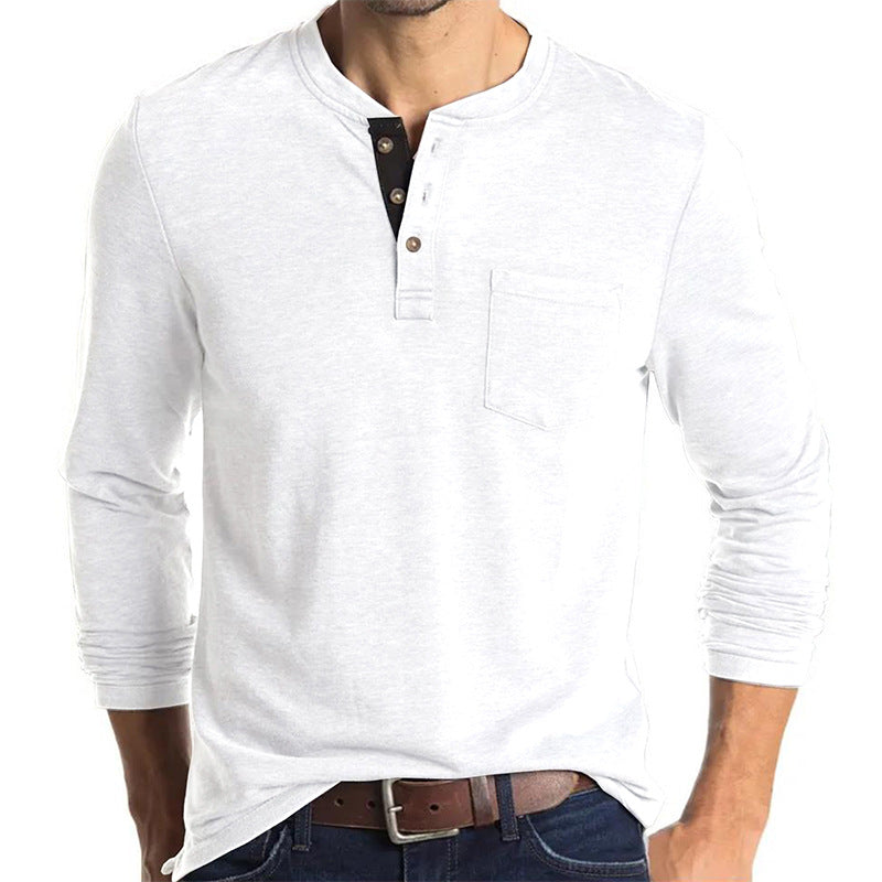 Mens Fashion Casual Henley Long Sleeve Shirts