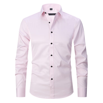 3 Pack Men's Elastic Dress Shirts, Slim Fit Long Sleeves Shirts