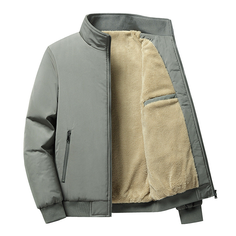 Men's Winter Thick Fleece-Lined Casual Jacket
