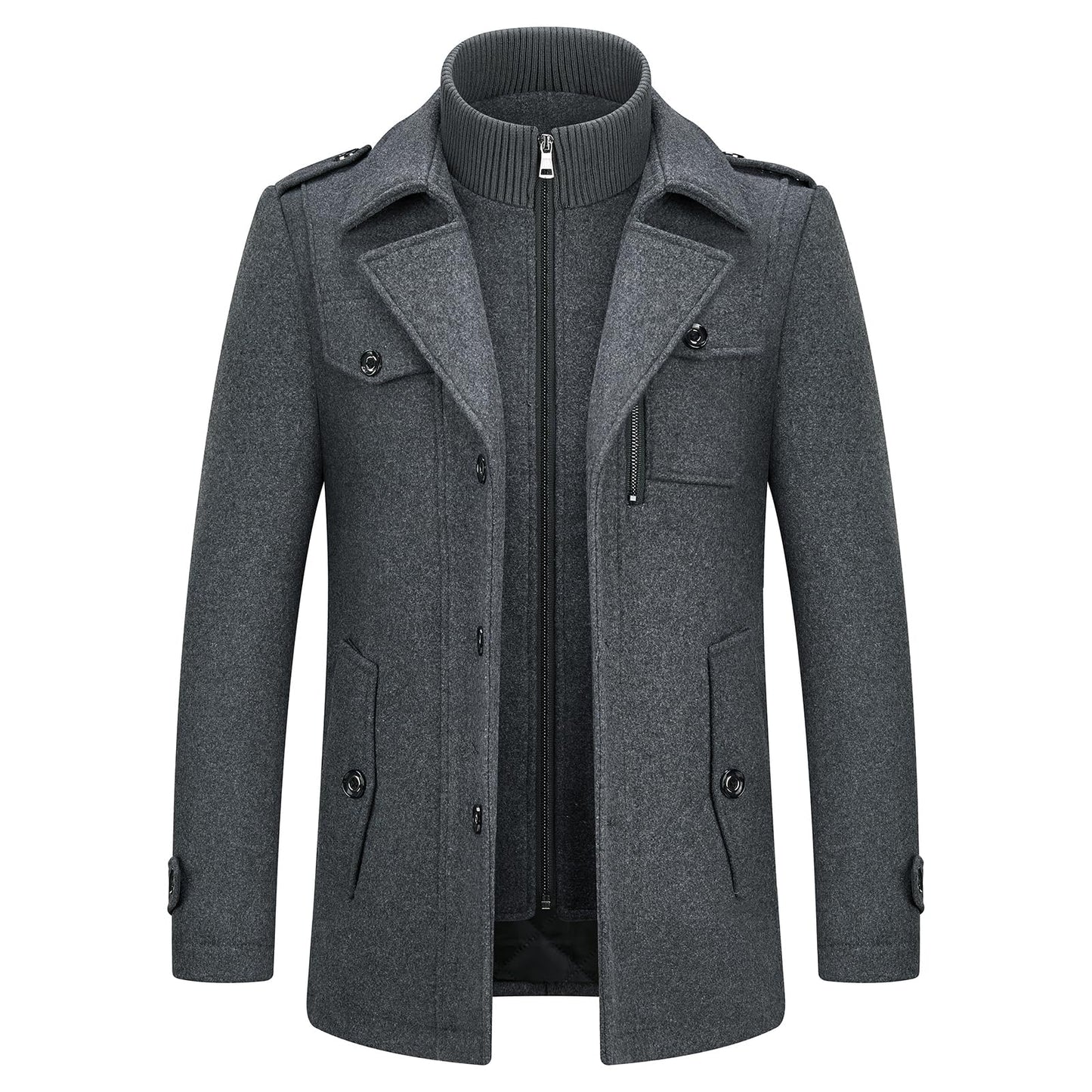 Men's Premium Winter Thick Double-Layer Wool Coat