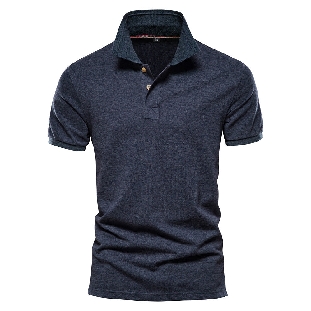 Men's 100% Cotton Solid Color Polo Shirt