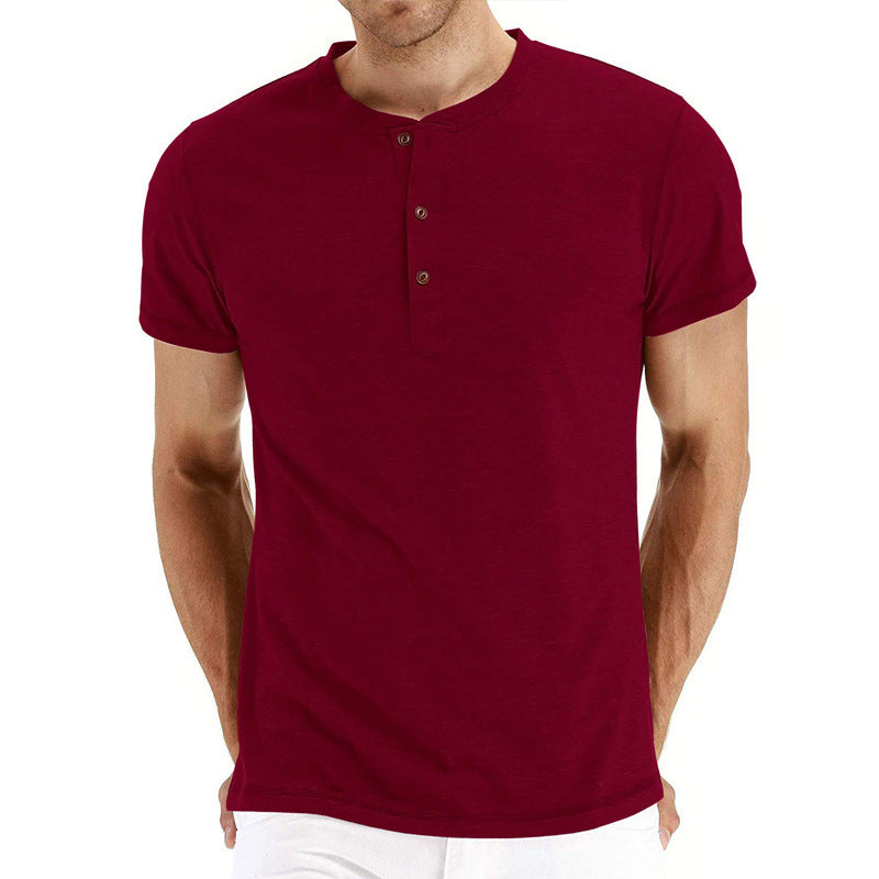 Men's Henley Fashion Casual Front Placket T-Shirts