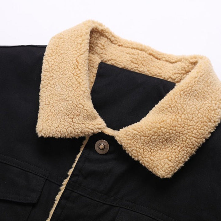 Men's Thick Fleece-Lined Cotton Casual Jacket