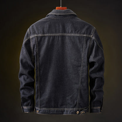 Men's Winter Thicken Inner Fleece Denim Jacket