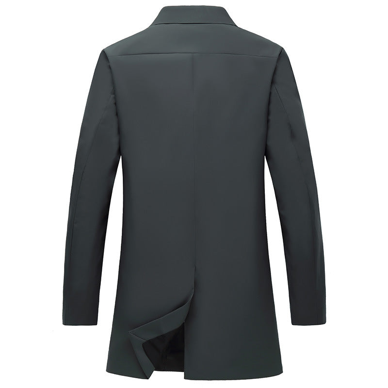 British Men's Business Casual Slim Fit Long Jacket