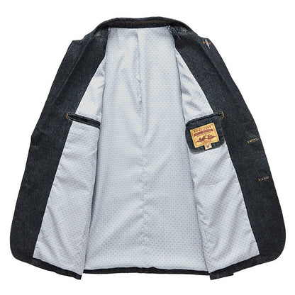 Men's Classic Casual Sport Denim Blazer Jacket