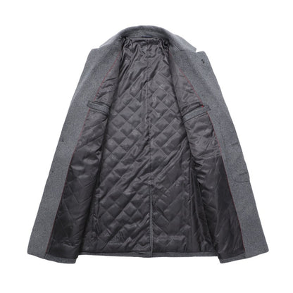 Men's Premium Business Long Wool Pea Coat