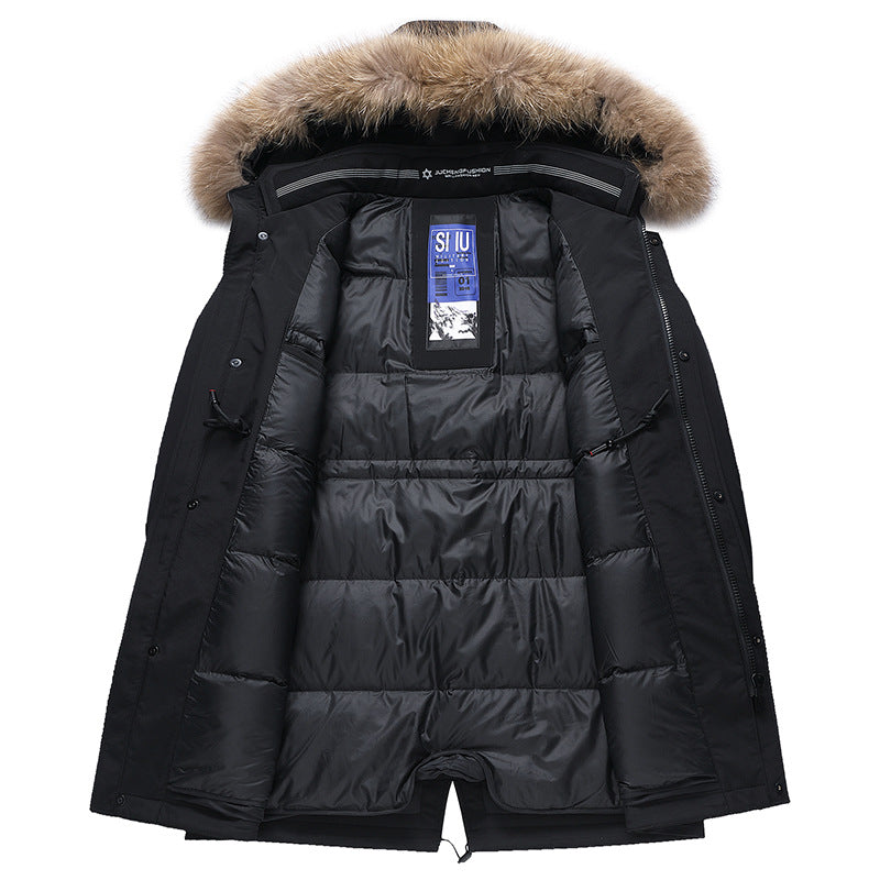 Men's Winter Warm Down Jacket With Fur Hood