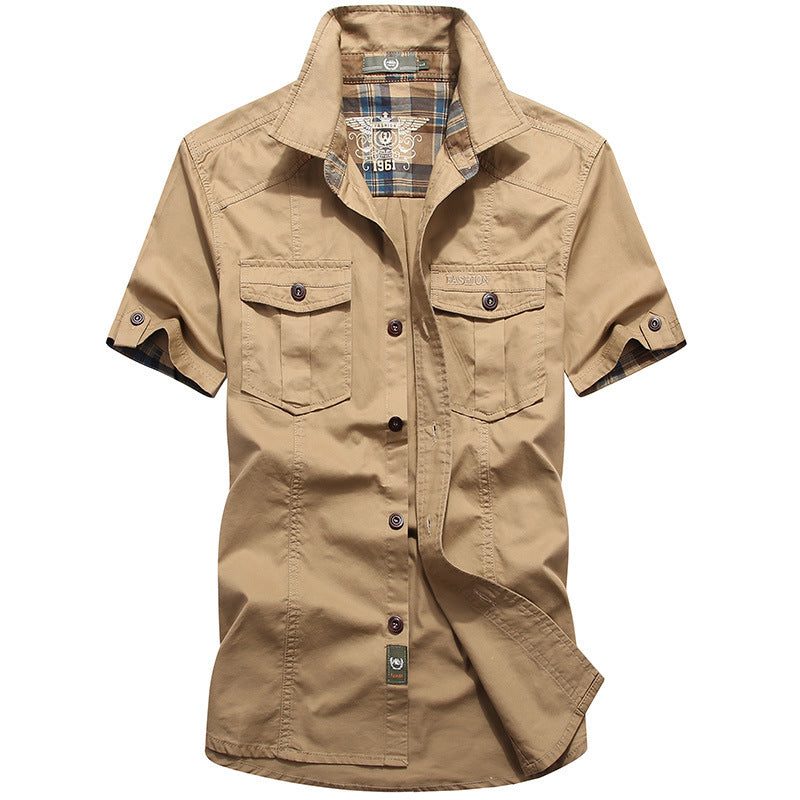 Men's Summer Cotton Casual Work Shirt