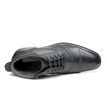 Men's Leather Dress Boots With Zipper