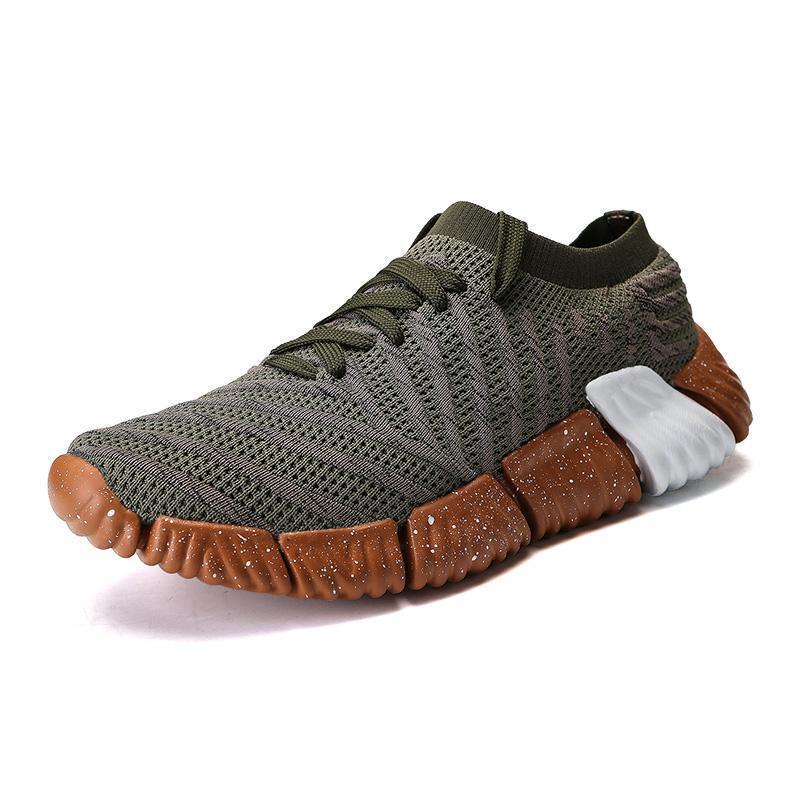 Pearlyo_Men's Flying Knit Round-Toe Non-slip Sport Shoes 