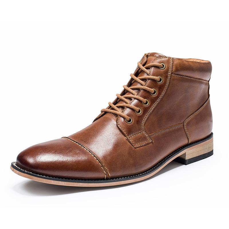 Classic Men's Cap Toe Leather Boots