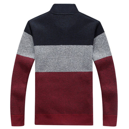 Spring Autumn Gradient Knitted Zipper Jacket