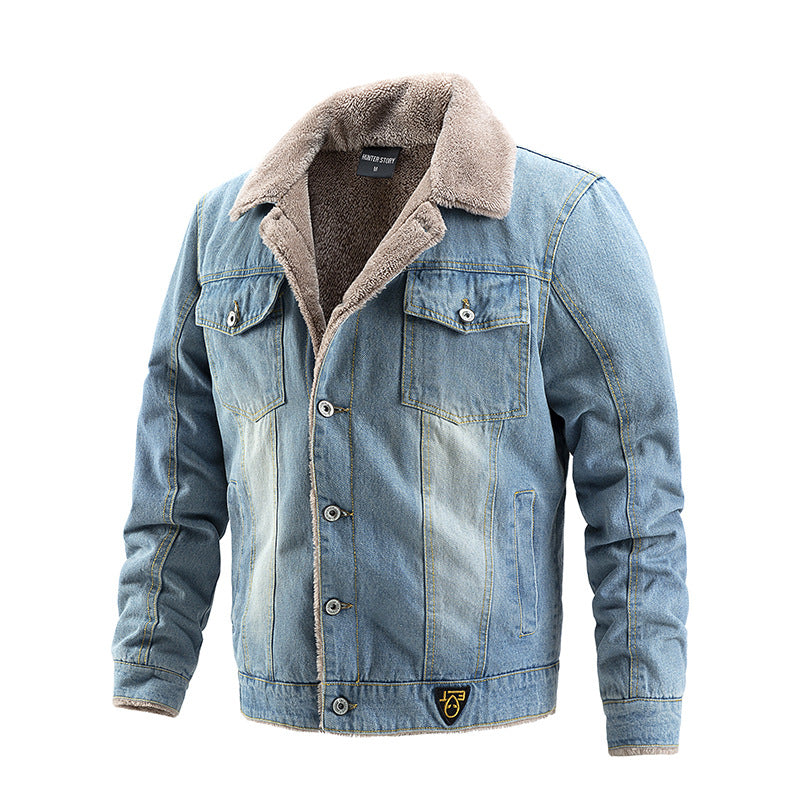 Men's Winter Fleece Denim Jacket