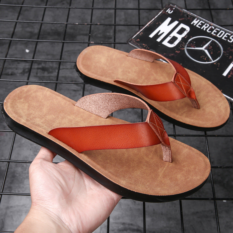 Men's Relaxed Fit Leather Flip Flop